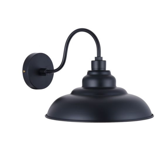 Portland Reclaimed Style Wall Light Matt Black - The Soho Lighting Company