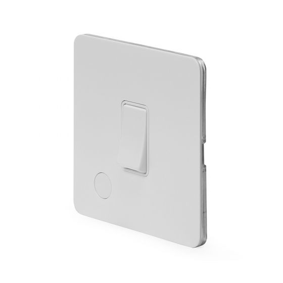 The Eldon Collection Flat Plate White Metal 20a 1 Gang Double Pole